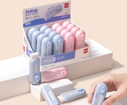 Deli VP100 Offline New Style Push Music Eraser Stationery School Supplies