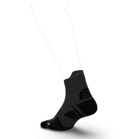 Decathlon Kiprun RUNNING SOCKS WITH FINE STRAPS - BLACK