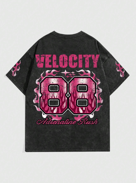 ROMWE Street Life Men Letter Graphic Drop Shoulder Tee