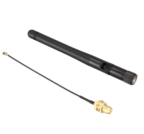 2X 433Mhz Antenna 3Dbi GSM RP-SMA Plug Rubber Waterproof Lorawan Antenna + IPX to SMA Small Cable Extension
