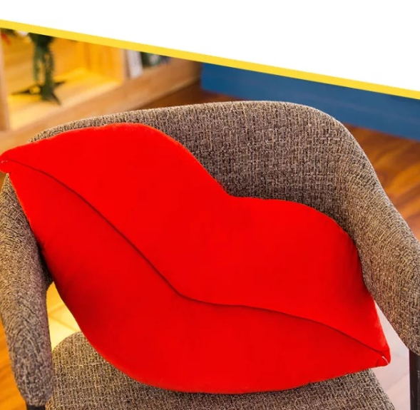 Soft Lips Shape Decorative Pillow (30x20cm),Soft Plush Lip Shaped Throw Pillow Cushion