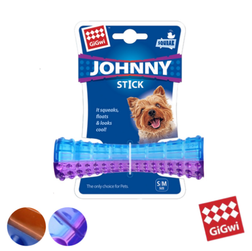 Gigwi Fetch And Play Johnny Stick Durable TPR Rubber Squeaky Chew For Dogs