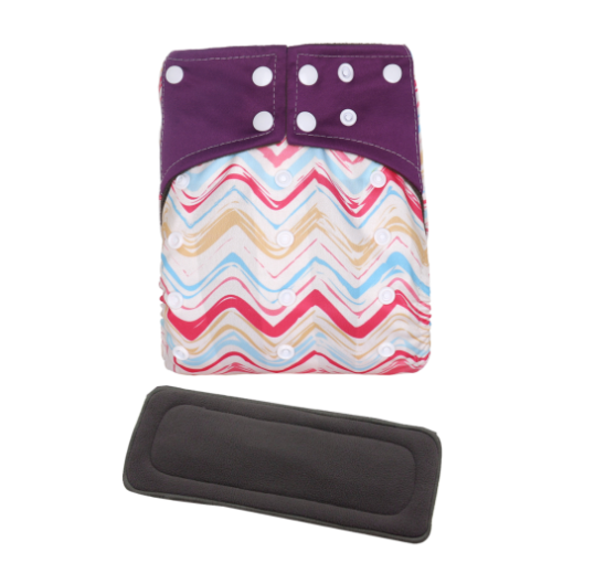 Cloth Diaper 1 Set With Bamboo Charcoal Inserts In Stocks D5