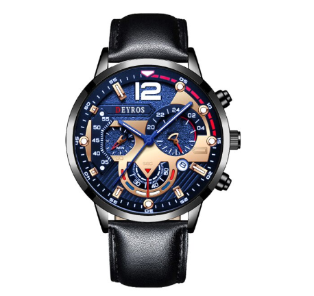 DEYROS Men's Waterproof Quartz Business Wacthes Black Stainless Steel Analog Original Wristwatch Men Watch Relo Ng Kalalakihan 6