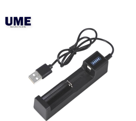 USB Charger Adapter 1-Slot LED Smart Charger For Rechargeable Li-ion Battery 18650 26650 14500 USB1U