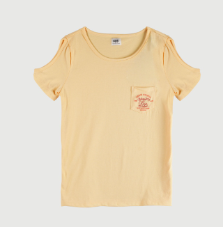 Stylistic Mr. Lee Ladies Basic Round Neck T-Shirt for Women Trendy Fashion Relaxed Fit 124046 Yellow