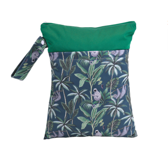 Reusable Waterproof Pattern Double Pocket Diaper Wet Bag DWB10