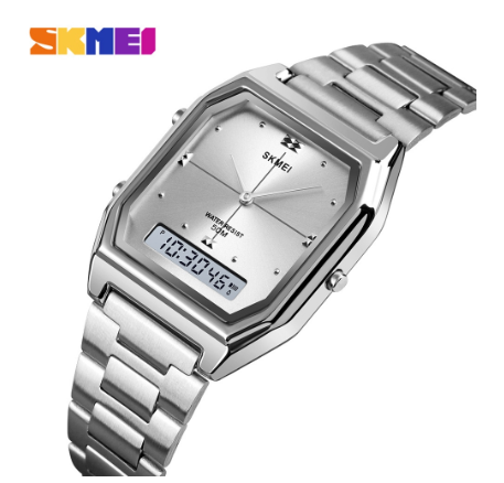 Skmei Women Waterproof Digital Vintage Watch 1612 SILVER