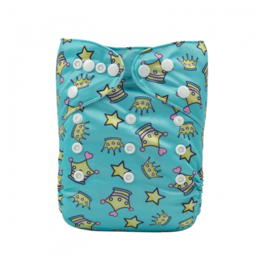 Alva Baby Cloth Diapers 1Set With Bamboo Charcoal Insert Printed Washable Diapers Cloth Diaper Pocket Nappy D6