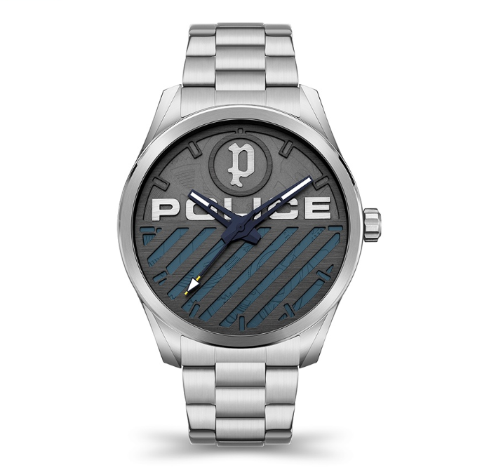 Police Grille Silver Stainless Steel Analog Quartz Watch For Men PPEWJG2121404