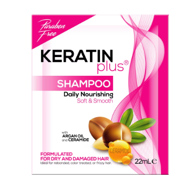 Keratinplus Shampoo Daily Nourishing Soft & Smooth with Argan Oil & Ceramide  22ml x 12s