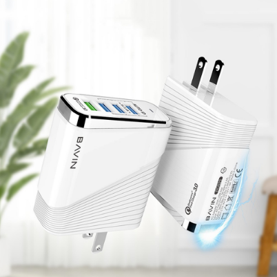 BAVIN PC522 3.4A Qualcomm3.0 & 35W Fast Charger 4 USB Port w/ 3.0 USB Output Multi USB Slot Charger
