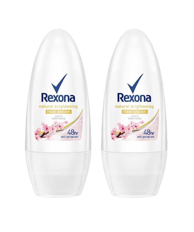 Rexona Natural Brightening Roll On Deodorant Fresh Sakura 50ML BUNDLE OF 2