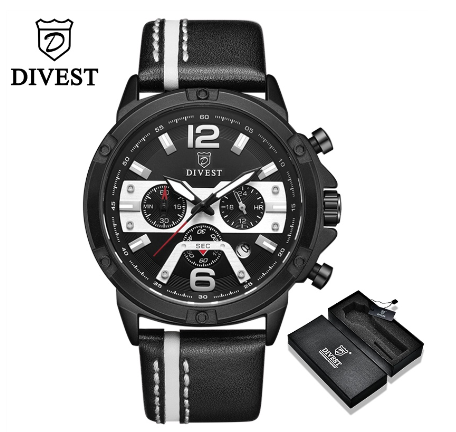 DIVEST Watch Men Fashion Quartz Leather Chrono Business Luminous Creative Original Waterproof Men's Watches 9035 M4