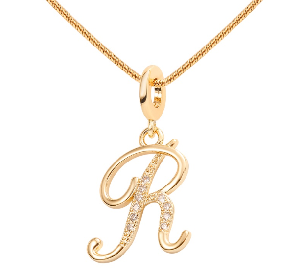 Lisa 18k Gold Plated Necklace Letter Pendant Fashion Accessories Necklace Women R