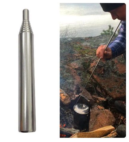 Stainless Steel Fire Starter Tube High Effective Telescopic Campfire Burning Tool Practical Cooking Gadgets Outdoor Equipment