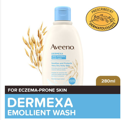 Aveeno Dermexa Wash 280ml - Eczema Wash, Body Wash for Sensitive Skin, Atopic Dermatitis
