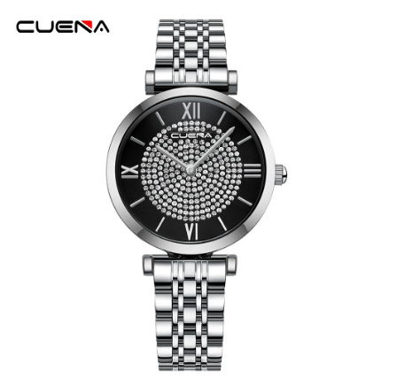 CUENA Women Watches Original Brand Fashion Stainless Steel Luxury Small Dial Casual Business Sports Quartz Waterproof 6066 W8