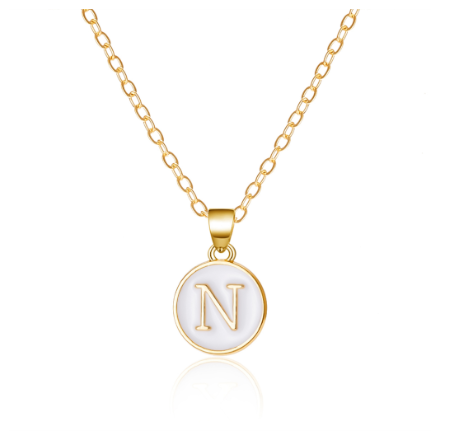 26 Initial Pendant Necklace Men's and Women's Fashion Simple Style Initial Pendant Gold Necklace Holiday Gift N