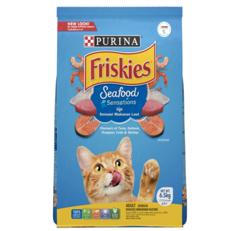 Purina Friskies Seafood Sensations  Best Dry Cat Food for Adult Cats  6.5kg