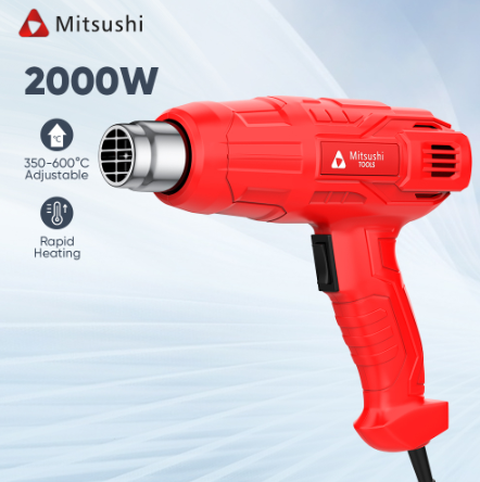 Mitsushi 2000W Heat Gun MJRQ2000 350℃-600℃ Hot Air Gun Blower Hot Blower Gun Sealer Heatgun