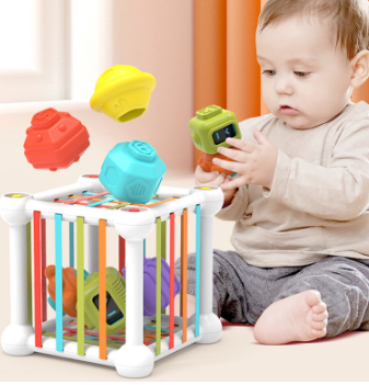 Baby Rainbow Stacking Colorful Shape Blocks Early Teaching Rubik's Cube Grasp Shape Color
