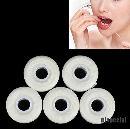 5Roll 50m Dental Flosser Oral Hygiene Floss Teeth Cleaning Mint flavor Tooth Wax