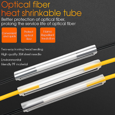 100pcs Fiber Optic Splice Protection Sleeve Heat Shrink Tube single steel needle heat shrinkable tube60mm