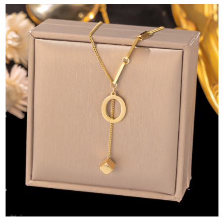 Vnox Letter Pendant Long Necklace for Women Girl,18K Gold Stainless Steel Hypoallergenic A-Z Initial Name Necklace Gift O