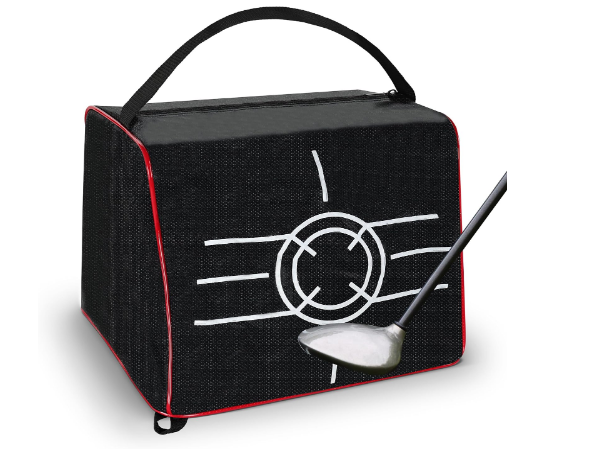 Contact Bag Golf - 15 x 10in Black Golf Crash Bag with Bullseye Target and Strap - for Impact Golf Training