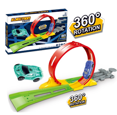 360 ℃ Hot Wheels Race Track Set Builder Train DIY Railway Toy Car Set Hotwheels Eject Rail Racing