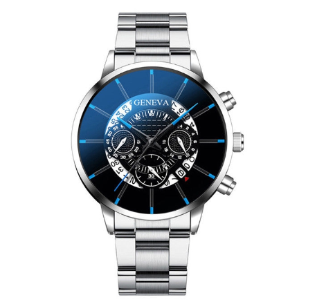 Fashion Geneva Watch Men Stainless Steel Watch With Calendar M5