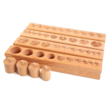 Bollie Baby 4 Sets Large Knobbed Cylinders (Montessori Material)