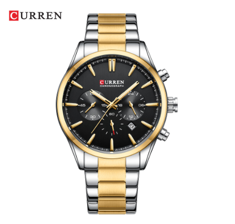 CURREN New Men's Watch Chronograph Stainless Steel Multifunctional Dial Luminous Hands Fashion Casual Business Sports Quartz Analog Watch m3