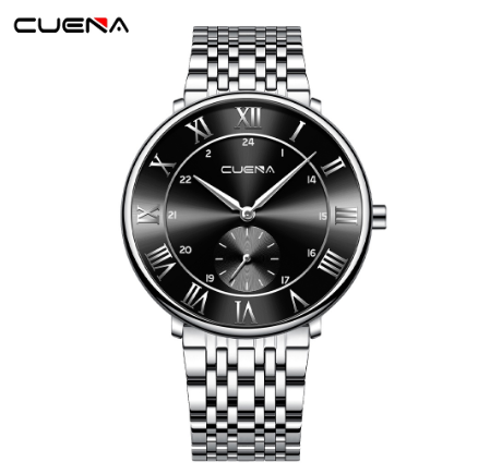 CUENA Men's Watch Original Brand Simple Fashion Sports Stainless Steel Waterproof 6005 02