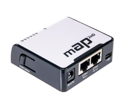 MikroTik Map Dual-Chain 2.4Ghz Micro Ap With 2 X Ethernet And Poe Out Rbmap 2nd