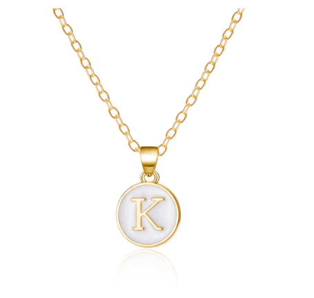 26 Initial Pendant Necklace Men's and Women's Fashion Simple Style Initial Pendant Gold Necklace Holiday Gift K
