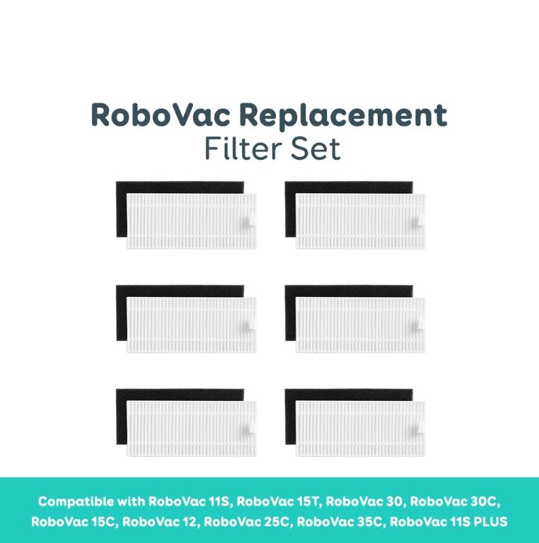 eufy by Anker RoboVac Replacement Filter Set, 6 sets, for eufy RoboVac G10, G30, X8, 25C