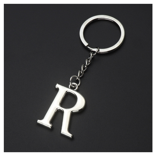New A-Z 26 Letter Key Chains Stainless Steel Keychain Charm Fashion Accessories Key Ornaments R