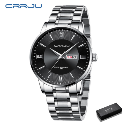 CRRJU Men's Watch New Fashion Casual Sports Business Stainless Steel Quartz Waterproof 2175 m6