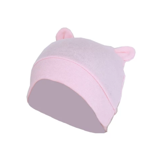 Some Cute Ears Baby Hat Solid Color Beanie Cap Newborn Infants Toddler Autumn Winter Bonnet BB12