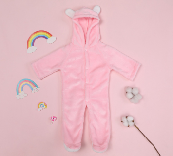 Romper Baby Infant Jumpsuit Warm Coral Fleece Bodysuit Baby Romper Winter Cotton bear clothes