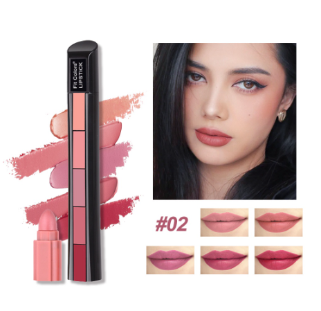 SACE LADY Long Lasting Lipstick High-Pigment Lip & Cheek Tint Natural Finish Non-sticky Lipstick 1PC With 5 Color