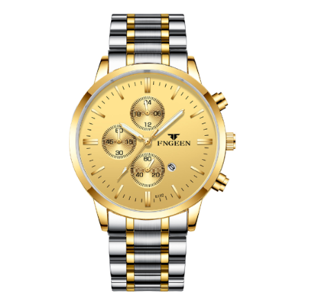 FNGEEN 5128 Men's Quartz Watch SILVER GOLD