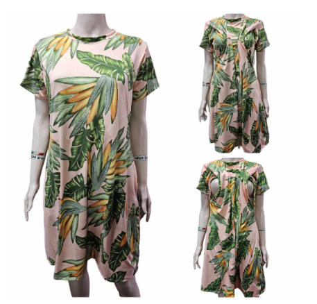 Nursing Breastfeeding and Maternity Dress Fits M-XL with Side Pockets & Discreet Side Opening MD3