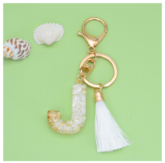1Pc Gold Tassel Alphabet Keychain English Letter Keyring Glitter Gradient Resin Gold Leaf Crafts Car Mirror Handbag Charms J