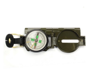 Lensatic Compass Military Camping Hiking Army Style Survival Marching(Army Green)