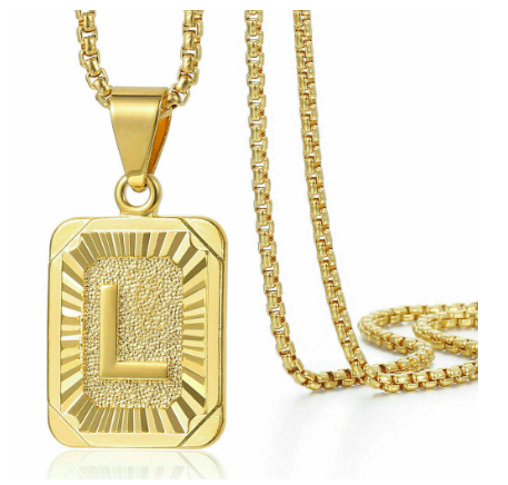 26 Letter Necklace Initial Pendant Men Women Fashion New Gold Plated Silver Plated Box Chain 22 Inch Factory Wholesale L