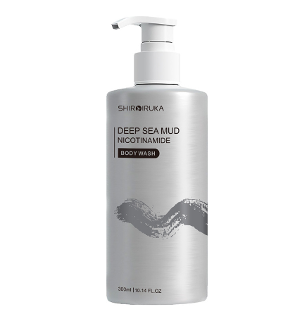 300ml Deep Sea Mud Shower Gel Whitening Body Wash Amino Acid Deep Clean Exfoliate Moisturizing