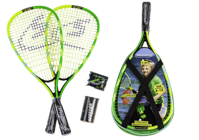 Speedminton Junior Set - Original Speed ​​Badminton/crossminton Children's Set Includes 2 Kids Rackets, 2 Fun Speeder and Bag. (SM01-SJR-10)